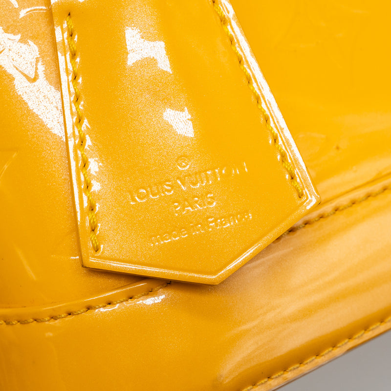 Louis Vuitton alma bb patent yellow LGHW