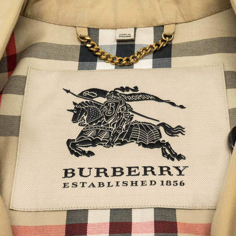 Burberry Size 50 Sandringham Short Trench Coat Cotton Beige