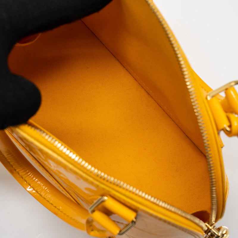 Louis Vuitton alma bb patent yellow LGHW