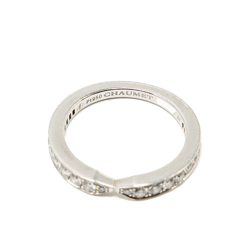Chaumet size 48 triomphe de Chaumet wedding band / ring platinum, diamonds