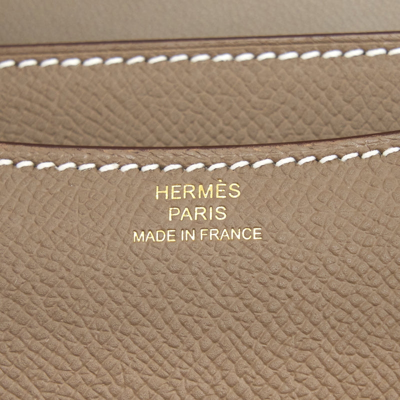 Hermes Mini Constance Epsom Etoupe RGHW Stamp B (New Version)
