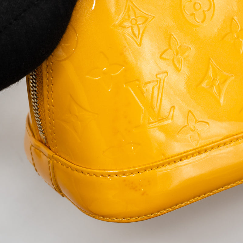 Louis Vuitton alma bb patent yellow LGHW