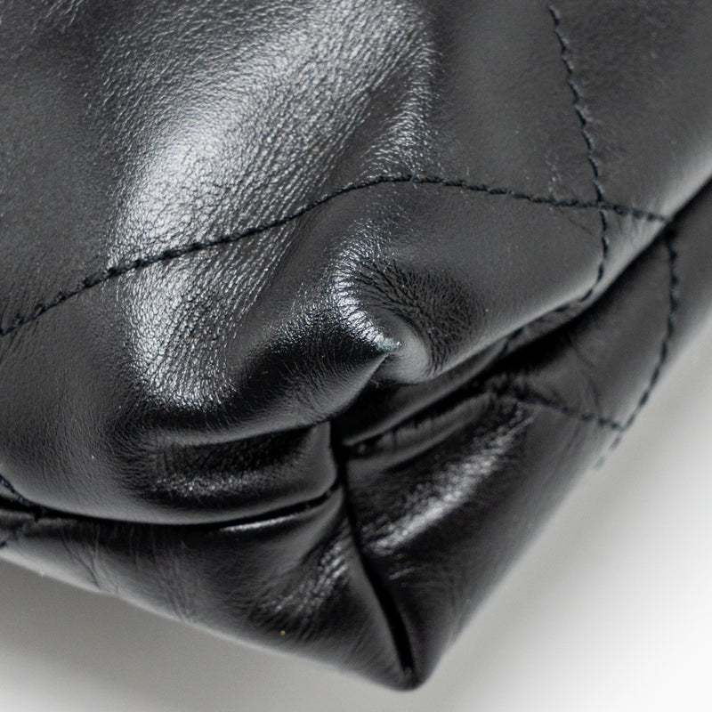 Chanel Mini 22 Bag Shiny Calfskin black GHW (Microchip)