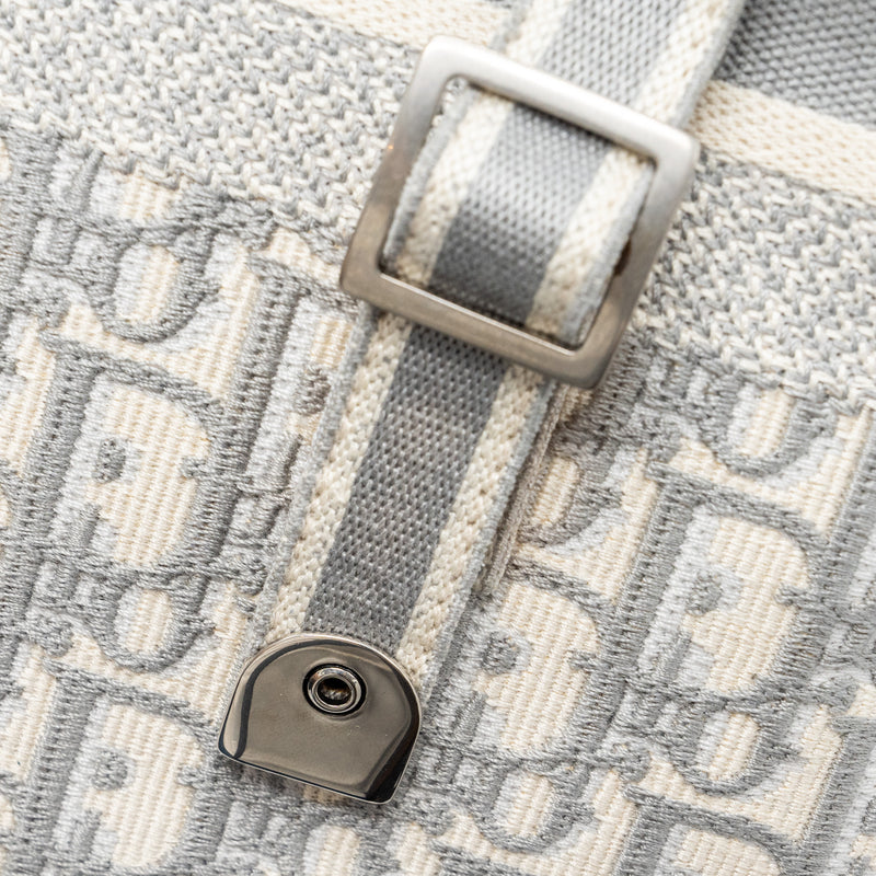 Dior Diorcamp Messenger Bag Oblique Embroidery Light Grey SHW