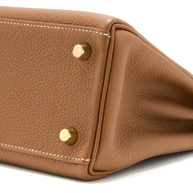Hermes Kelly 25 Togo Gold GHW Stamp C