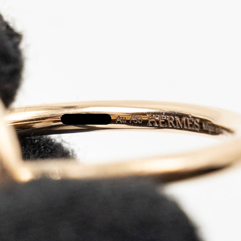 Hermes Size 55 Echappee Ring Small Model Rose gold diamonds