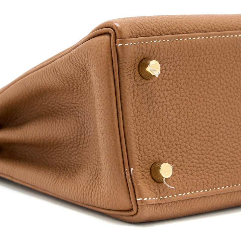 Hermes Kelly 25 Togo Gold GHW Stamp C