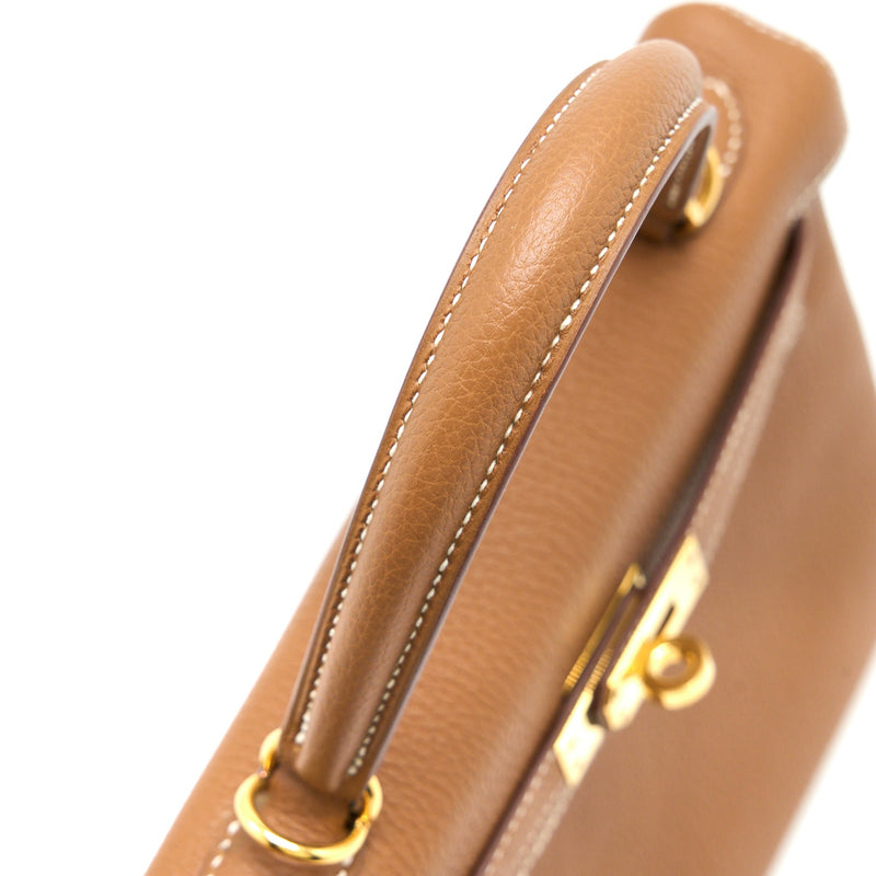 Hermes Kelly 25 Togo Gold GHW Stamp C