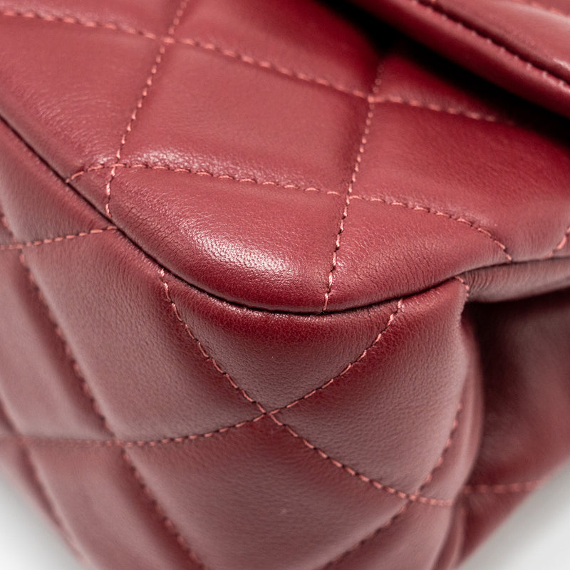 Chanel Lady Handle Bag Lambskin Burgundy GHW (Microchip)