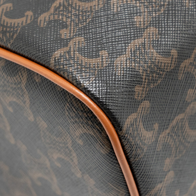 Celine Small Boston Bag Triomphe Canvas/Calfskin Tan GHW