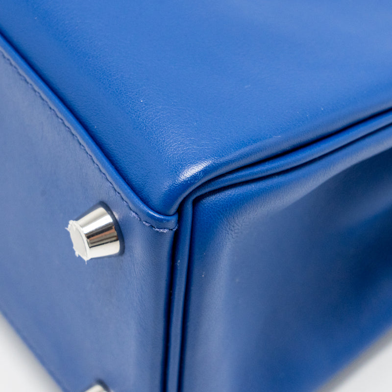 Hermes Kelly 25 Swift Blue Royal SHW Stamp U