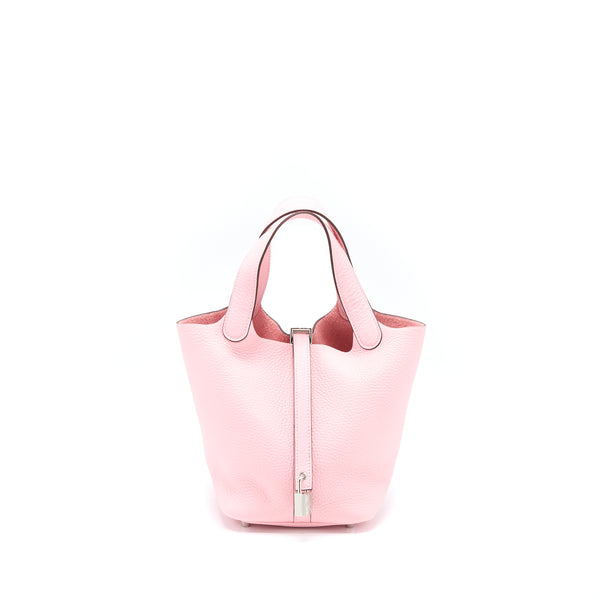 Hermes Picotin 18 Lock Bag Clemence Rose Sakura SHW Stamp Z