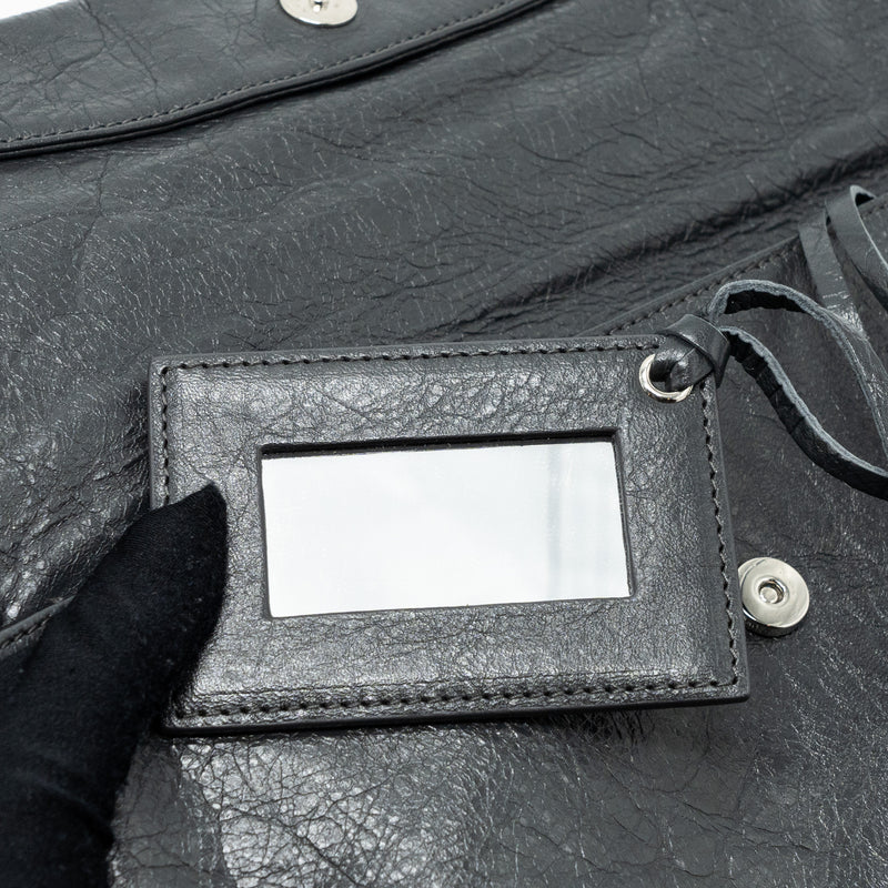 Balenciaga City Fold Clutch/ Shoulder Bag Dark Grey SHW