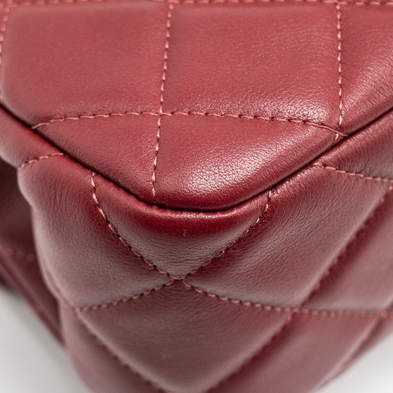 Chanel Lady Handle Bag Lambskin Burgundy GHW (Microchip)
