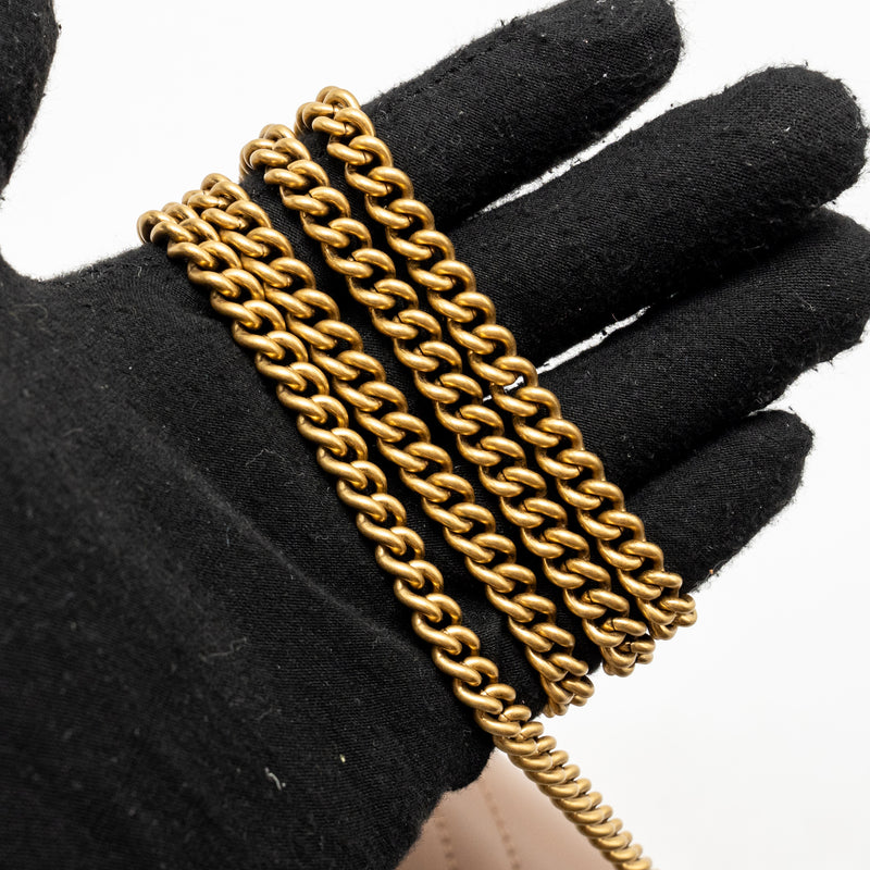 Gucci GG Marmont Mini Bag Chevron Leather Beige GHW