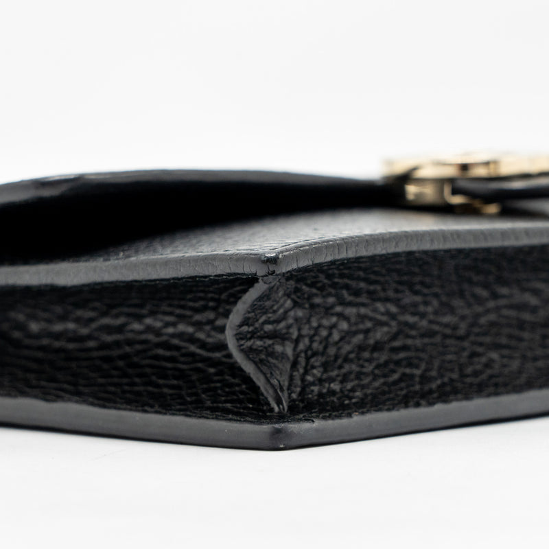 Gucci Interlocking Chain Wallet Calfskin Black GHW