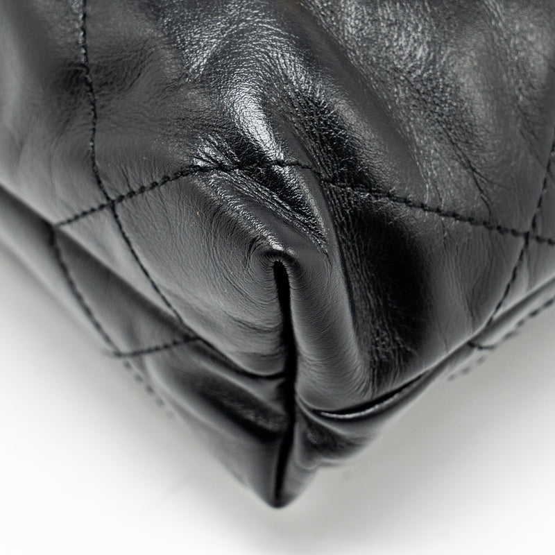 Chanel Mini 22 Bag Shiny Calfskin Black GHW (microchip)