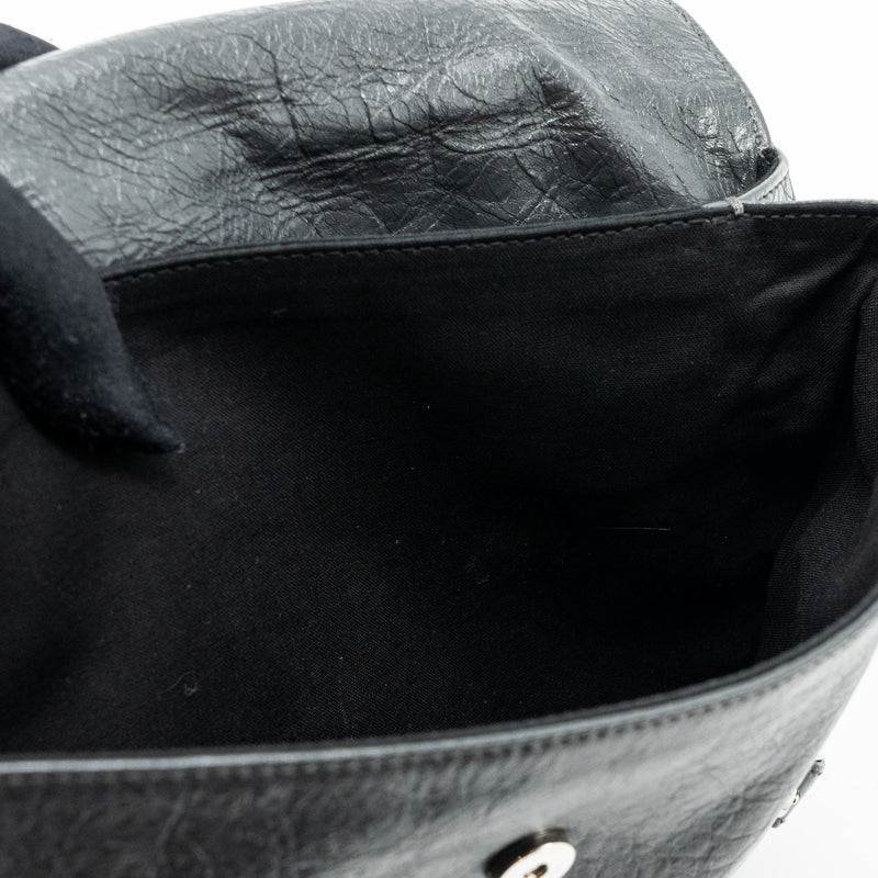Balenciaga City Fold Clutch/ Shoulder Bag Dark Grey SHW