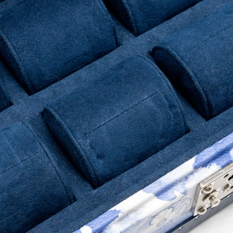 Louis Vuitton Coffret 8 Montres Watch Box Watercolour Monogram Canvas/Calfskin Blue/White SHW