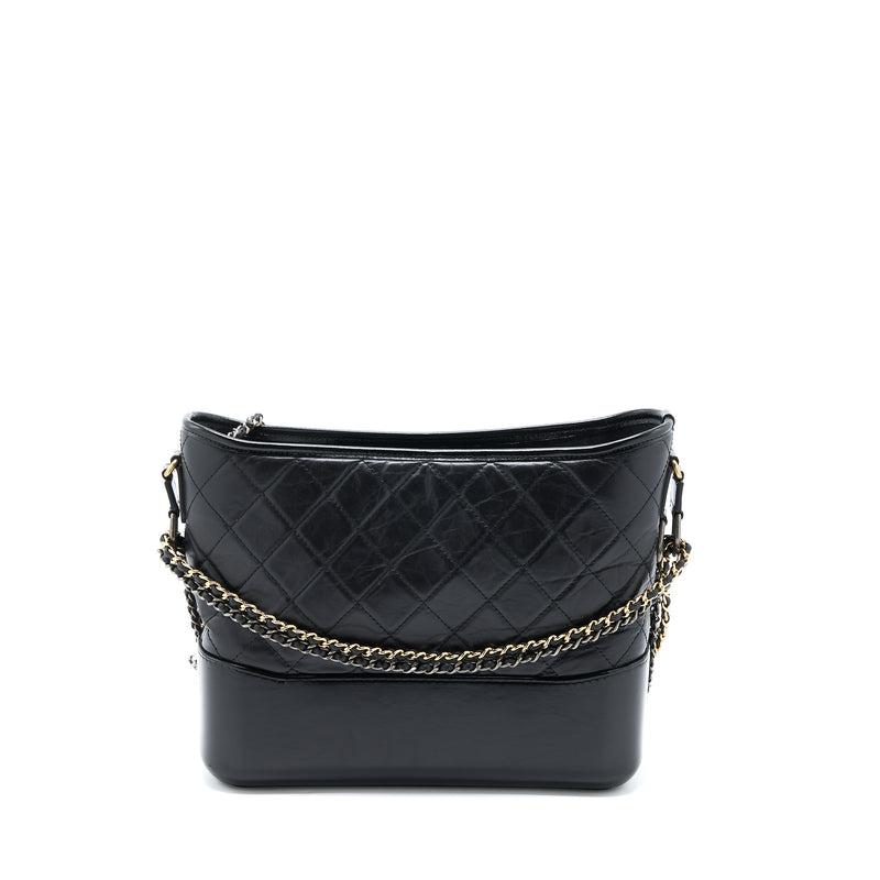 Chanel Large Gabrielle Hobo Bag Aged Calfskin Black Multicolour Hardware
