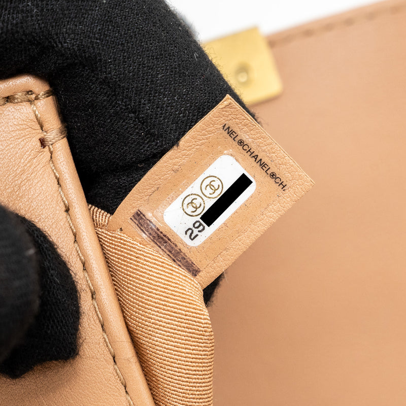 Chanel Small Boy Bag limited edition Calfskin Dark Beige GHW