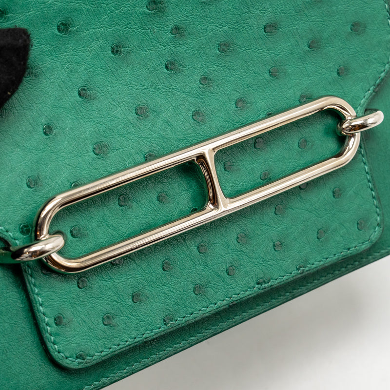 Hermes Mini Roulis Ostrich vert Verona SHW stamp A