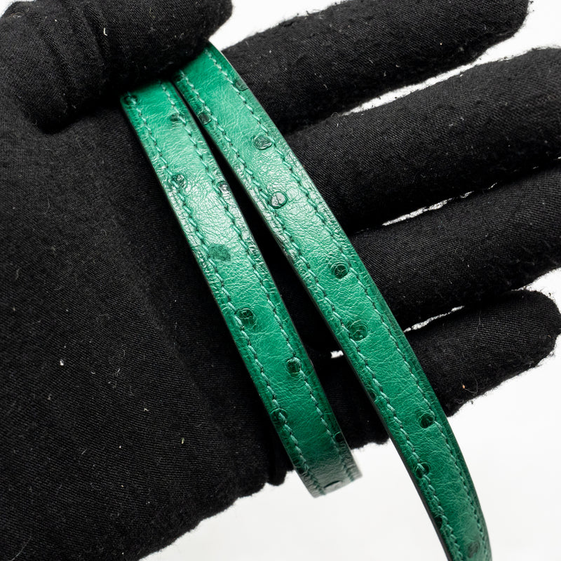 Hermes Mini Roulis Ostrich vert Verona SHW stamp A