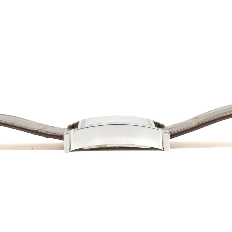 Hermes 30mm Heure H Watch, Medium Model Alligator Strap with Diamonds