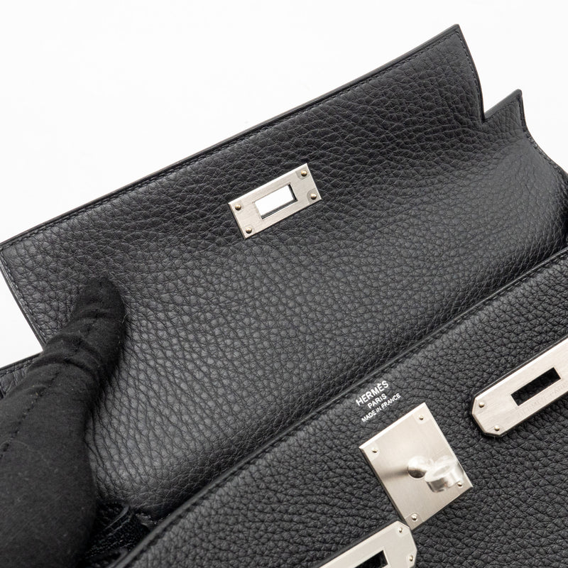 Hermes Kelly 28 Togo Black Brushed SHW Stamp K