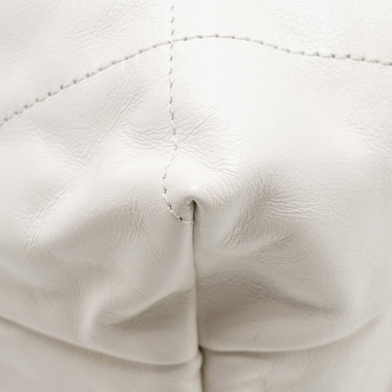 Chanel Large 22 Bag Shiny Calfskin White GHW (microchip)