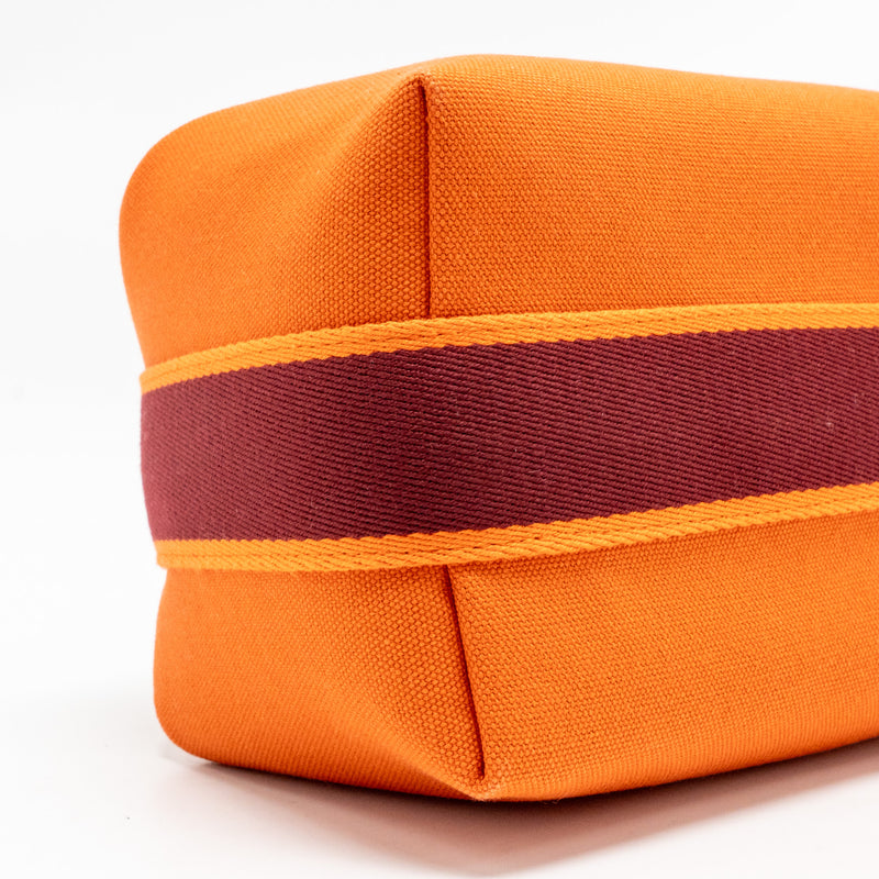 Hermes Bride-a-Brac Travel Case, Small Model Canvas Orange Feu SHW