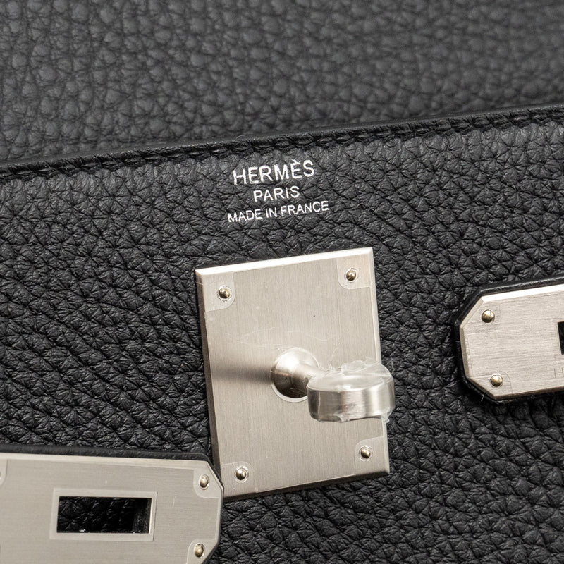 Hermes Kelly 28 Togo Black Brushed SHW Stamp K