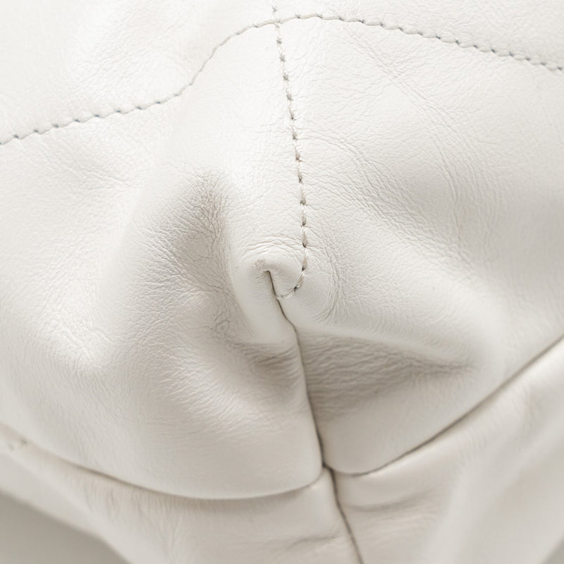 Chanel Large 22 Bag Shiny Calfskin White GHW (microchip)