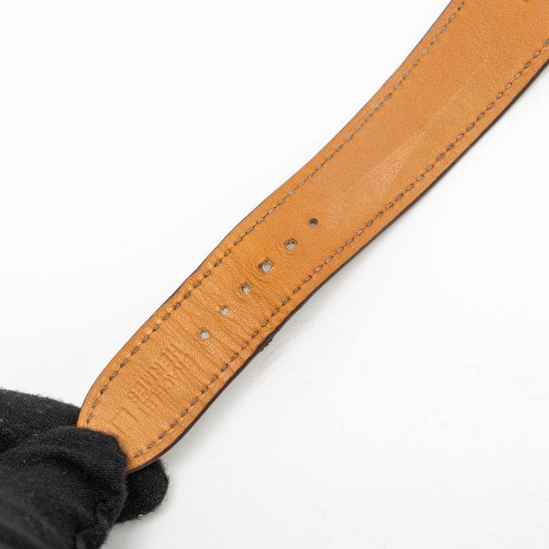 Hermes 30mm Heure H Watch, Medium Model Alligator Strap with Diamonds