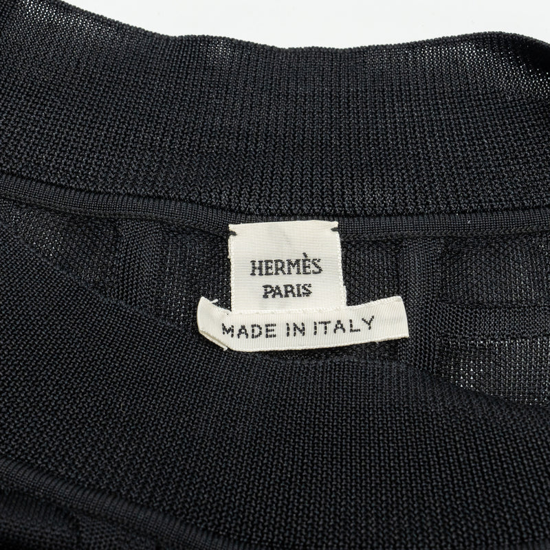 Hermes size 34 farandole print knitwear silk black