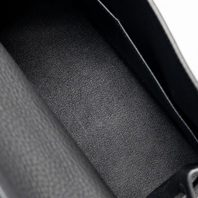Hermes Kelly 28 Togo Black Brushed SHW Stamp K