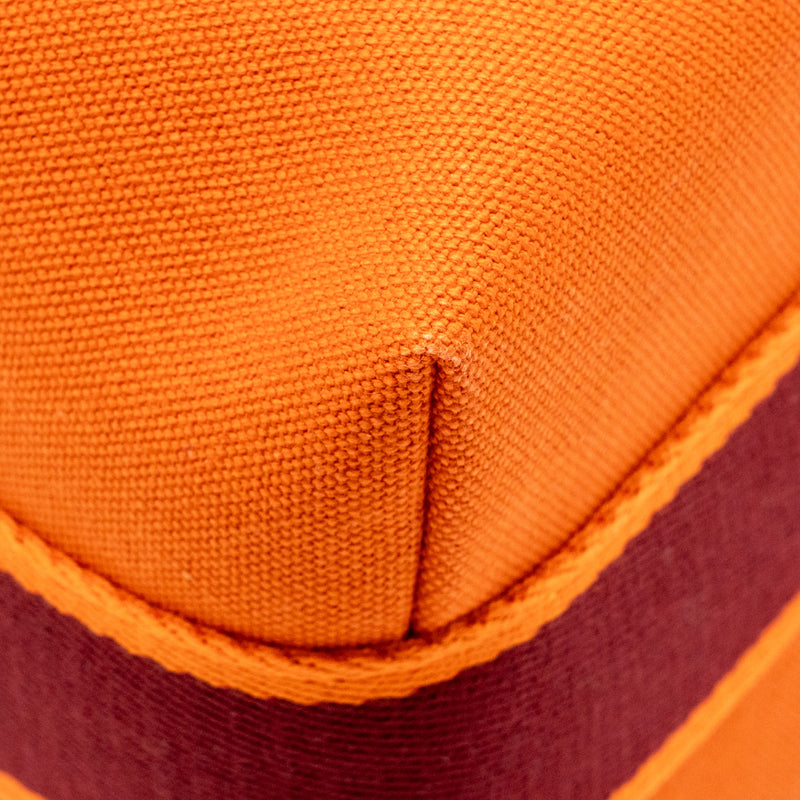 Hermes Bride-a-Brac Travel Case, Small Model Canvas Orange Feu SHW