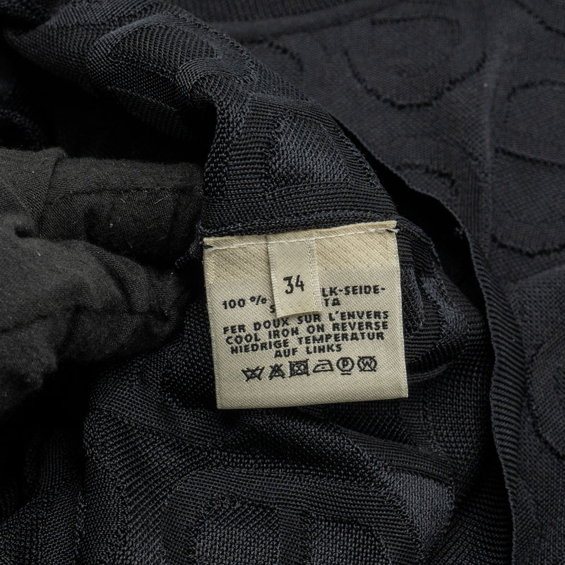 Hermes size 34 farandole print knitwear silk black