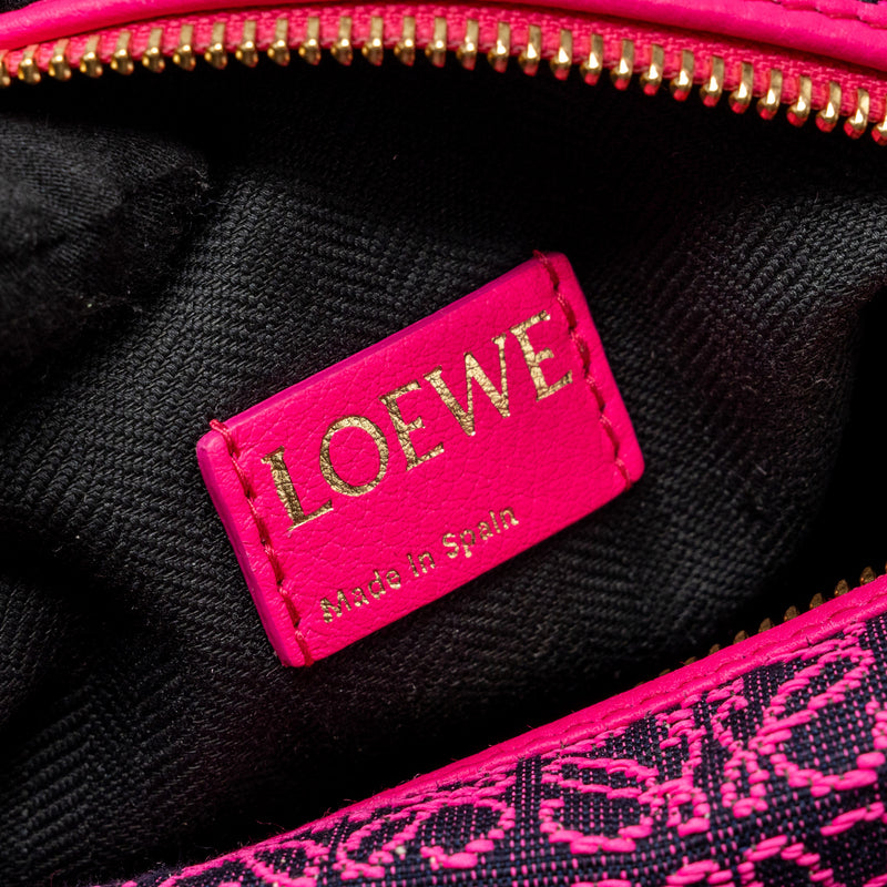 LOEWE Small Cubi Bag Anagram Jacquard/Calfskin pink/ black GHW