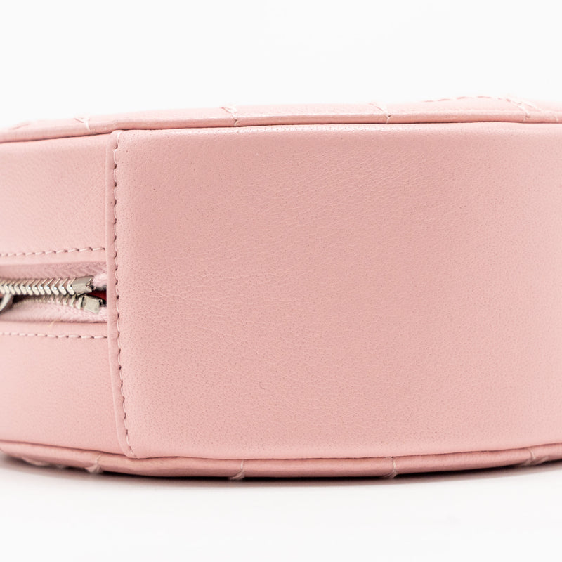 Chanel Mini Round Vanity Clutch With Chain Lambskin Pink SHW