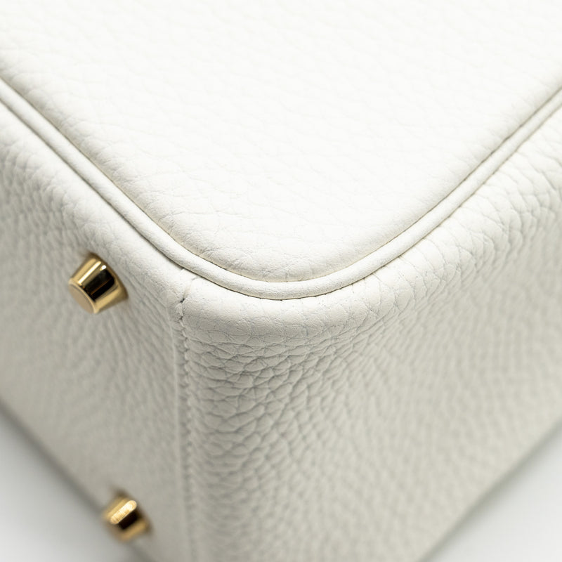 Hermes Mini Lindy Clemence New White GHW Stamp B