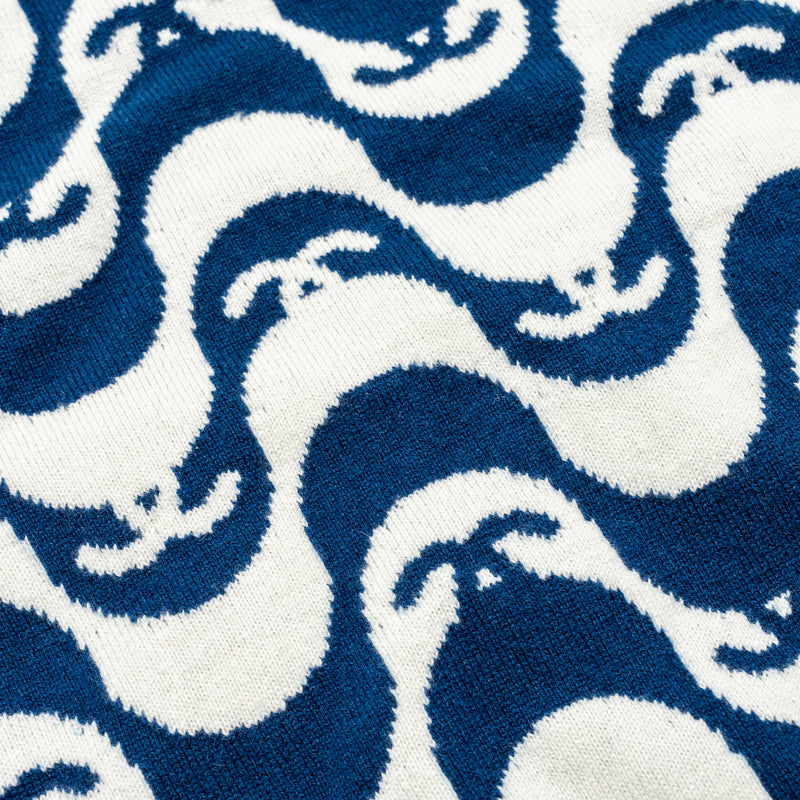 Chanel size 34 cashmere sweater blue/white
