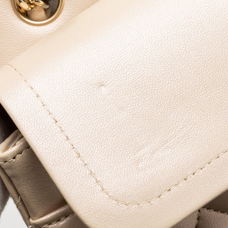 Chanel Medium Classic Double Flap Bag Lambskin Iridescent Ivory LGHW