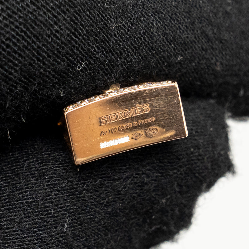 Hermes Amulette Kelly Pendant Rose Gold Diamonds