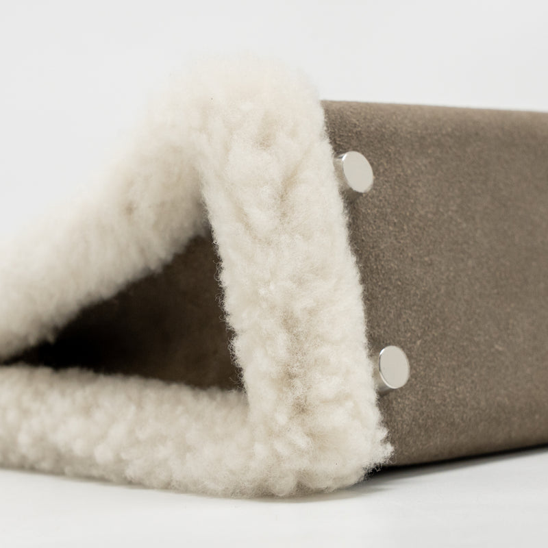 Hermes Mini Kelly Pluch Grizzly/Swift/Mouton Merinos Gris Caillou/Ecru/Etoupe SHW Stamp W