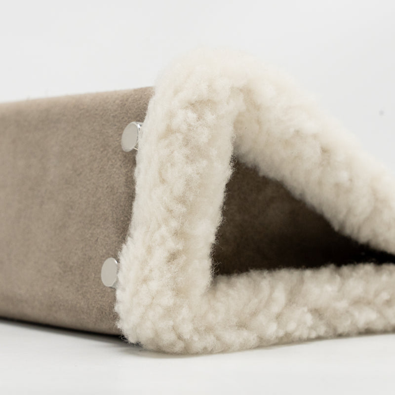 Hermes Mini Kelly Pluch Grizzly/Swift/Mouton Merinos Gris Caillou/Ecru/Etoupe SHW Stamp W