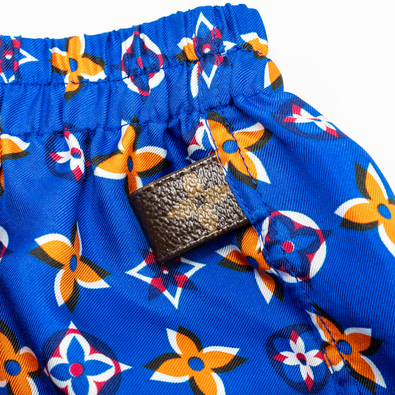 Louis Vuitton Size 34 Monogram Shorts Silk Blue/Multicolour