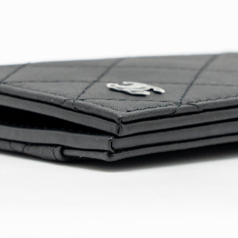 Chanel Quilted CC Card Holder Calfskin Black with Black Hardware (Microchip)