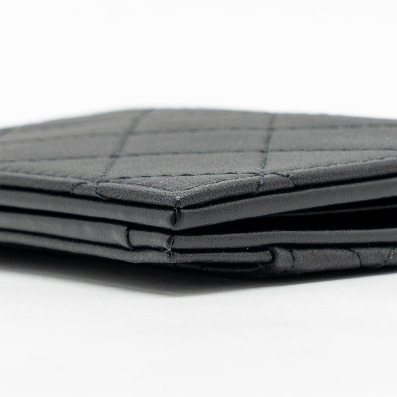 Chanel Quilted CC Card Holder Calfskin Black with Black Hardware (Microchip)