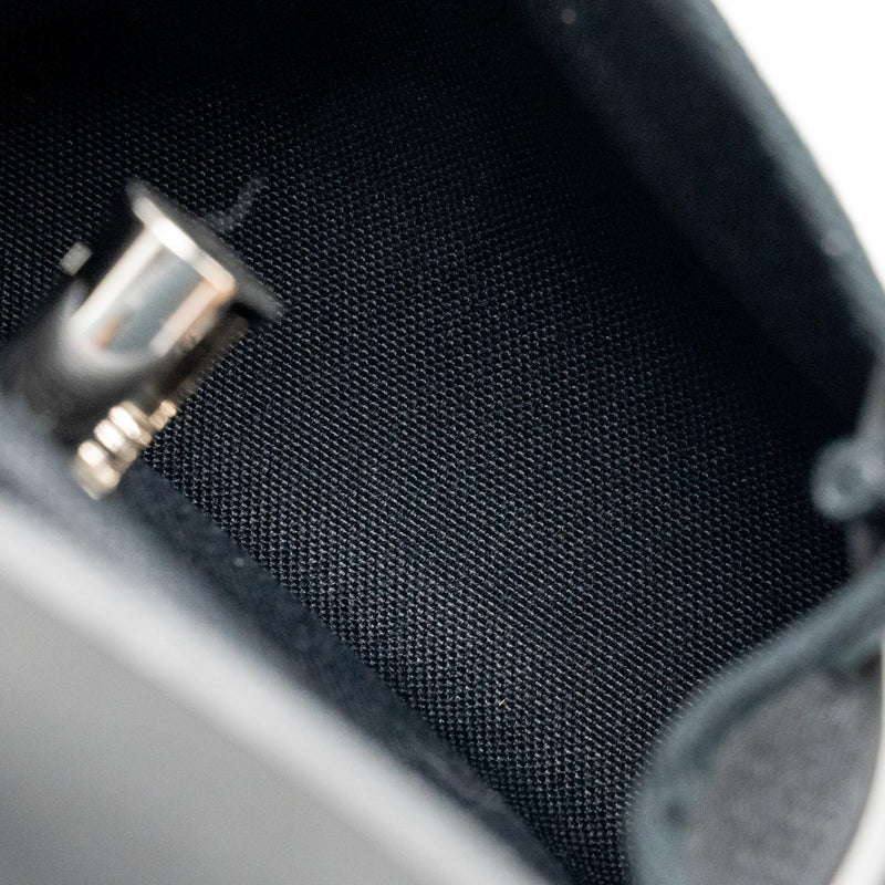 Hermes Herbag Mini Canvas/Hunter Leather Black SHW Stamp W